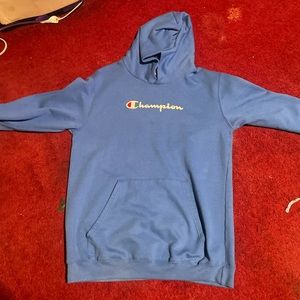 blue champion hoodie